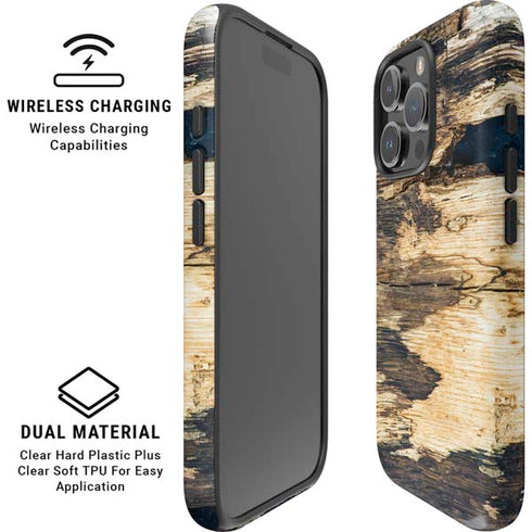 Blue Resin Wood iPhone 16 Pro Magsafe Impact Case