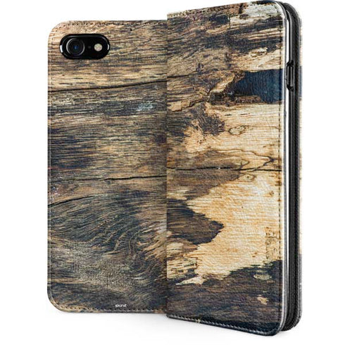 Blue Resin Wood iPhone SE (2nd & 3rd Gen) Folio Case