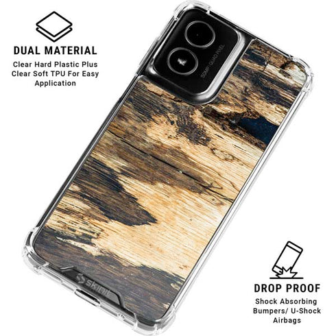 Blue Resin Wood Moto G Power 5G (2024) Clear Case