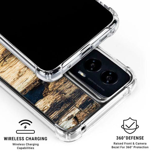Blue Resin Wood Moto G Power 5G (2024) Clear Case