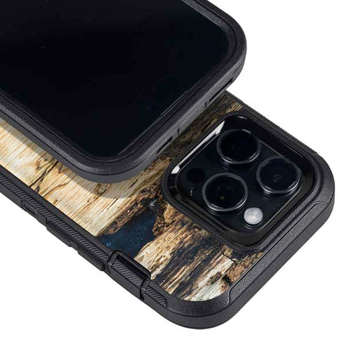 Blue Resin Wood Otterbox Defender iPhone Skin