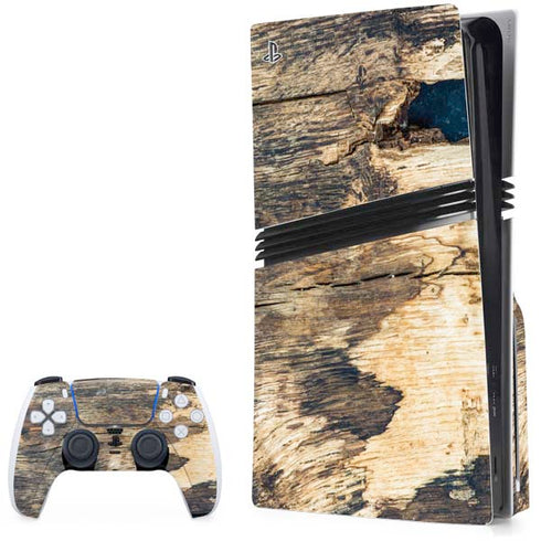 Blue Resin Wood PS5 Pro Disk Bundle Skin