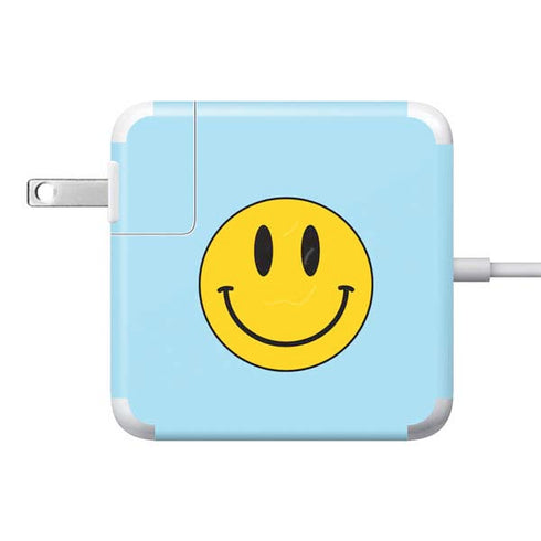 Blue Happy Face 85W Power Adapter (15 and 17 inch MacBook Pro Charger) Skin