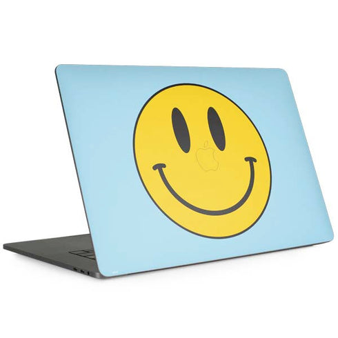 Blue Happy Face MacBook Skins
