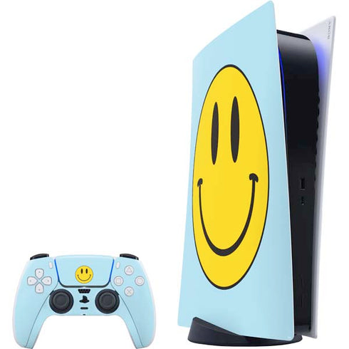 Blue Happy Face PlayStation PS5 Skins