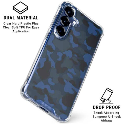Blue Street Camo Galaxy S25 Clear Case