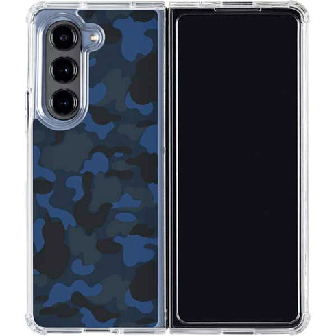 Blue Street Camo Galaxy Z Fold5 5G Clear Case
