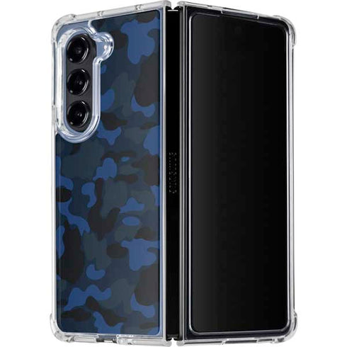 Blue Street Camo Galaxy Z Fold5 5G Clear Case