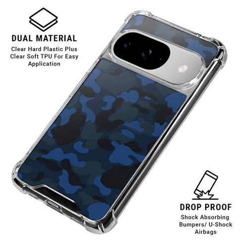 Blue Street Camo Google Pixel 10 Clear Case