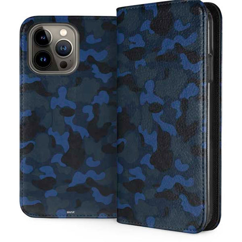 Blue Street Camo iPhone 13 Pro Max Folio Case