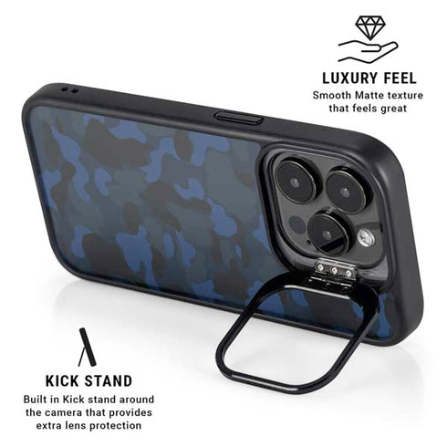 Blue Street Camo iPhone 13 Pro Max Kickstand Case