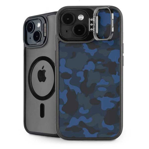 Blue Street Camo iPhone 14 Plus Kickstand Case