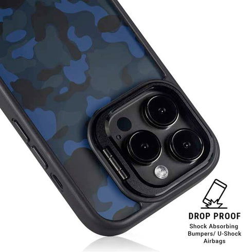 Blue Street Camo iPhone 14 Pro Kickstand Case