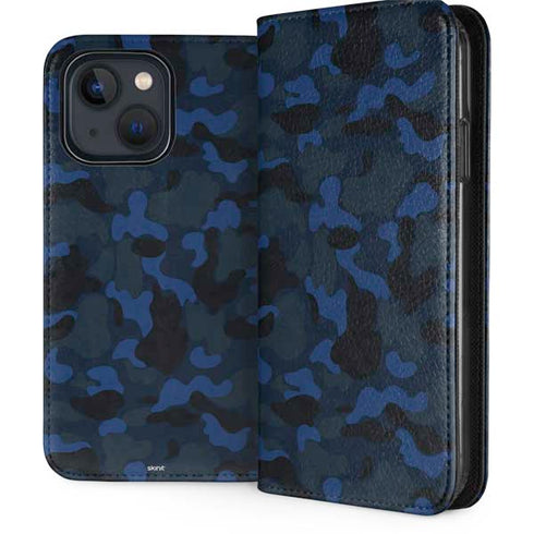Blue Street Camo iPhone 15 Folio Case