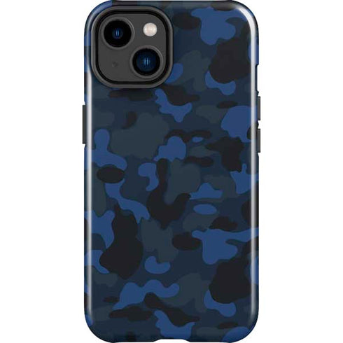 Blue Street Camo iPhone 15 Impact Case