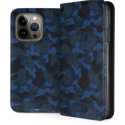 Blue Street Camo iPhone 15 Pro Folio Case