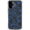 Blue Street Camo iPhone 16 Clear Case