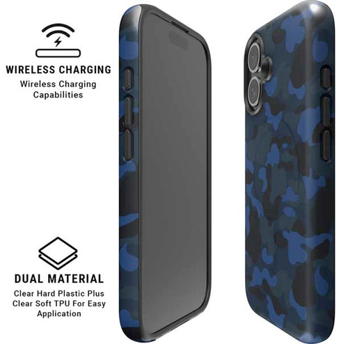 Blue Street Camo iPhone 16 Magsafe Impact Case