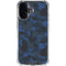 Blue Street Camo iPhone 16 Plus Clear Case