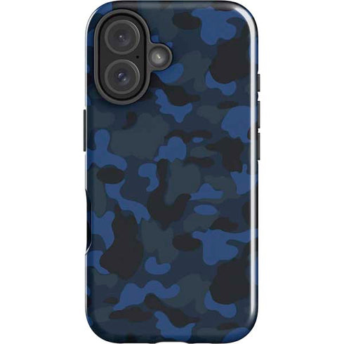 Blue Street Camo iPhone 16 Plus Impact Case