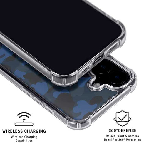 Blue Street Camo iPhone 16 Plus MagSafe Case