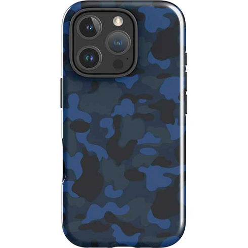 Blue Street Camo iPhone 16 Pro Impact Case