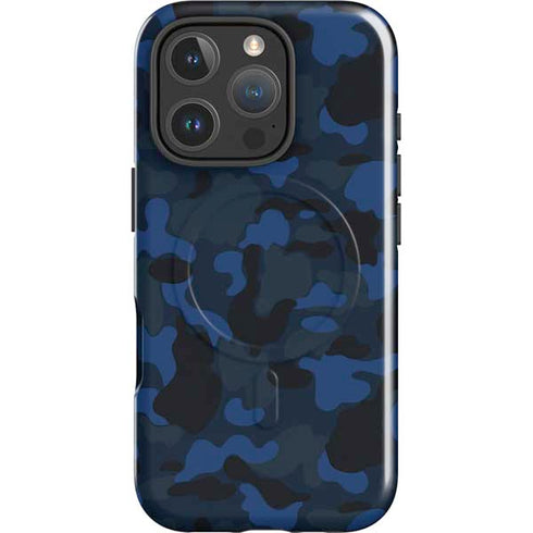 Blue Street Camo iPhone 16 Pro Magsafe Impact Case