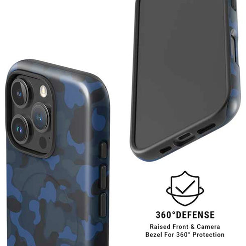 Blue Street Camo iPhone 16 Pro Magsafe Impact Case