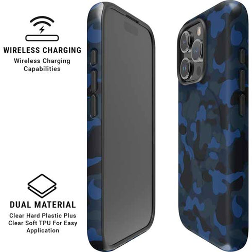 Blue Street Camo iPhone 16 Pro Magsafe Impact Case
