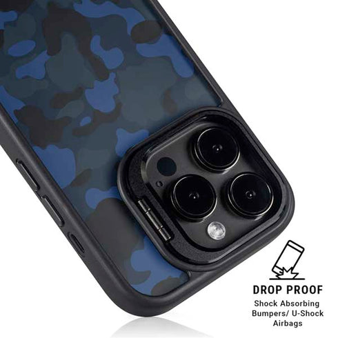 Blue Street Camo iPhone 16 Pro Max Kickstand Case
