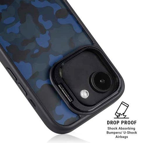 Blue Street Camo iPhone 16e Kickstand Case