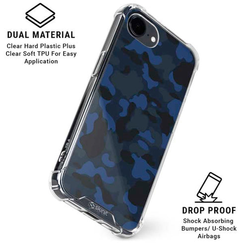 Blue Street Camo iPhone 16e Clear Case