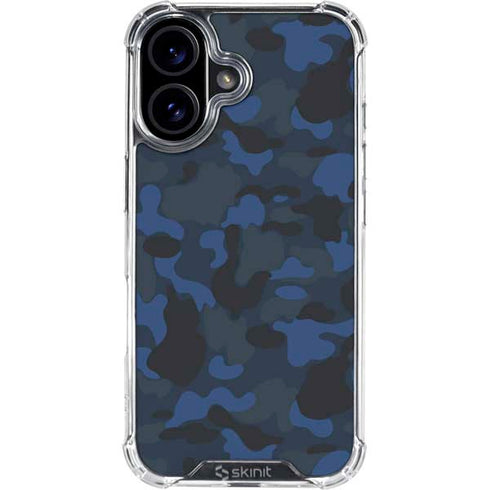 Blue Street Camo iPhone 17 Clear Case
