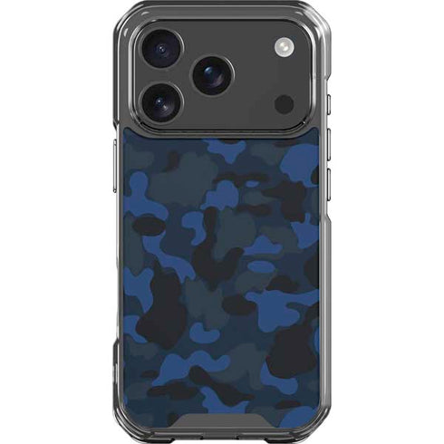 Blue Street Camo iPhone 18 Pro Clear Case