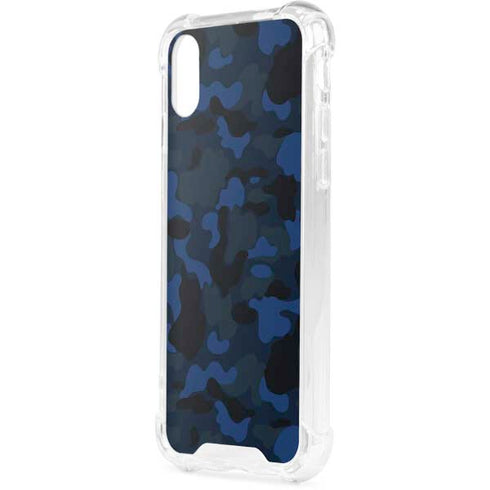 Blue Street Camo iPhone XS Clear Case