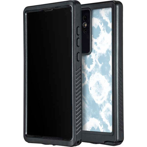Blue Tie Dye Galaxy S24 Ultra Waterproof Case