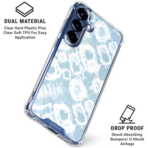 Blue Tie Dye Galaxy S25 Plus Clear Case