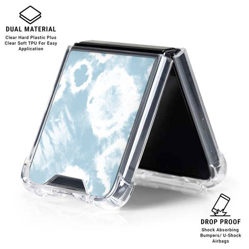 Blue Tie Dye Galaxy Z Flip6 Clear Case