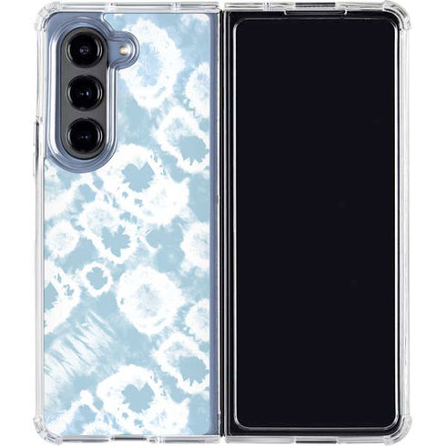 Blue Tie Dye Galaxy Z Fold5 5G Clear Case
