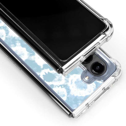 Blue Tie Dye Galaxy Z Fold5 5G Clear Case