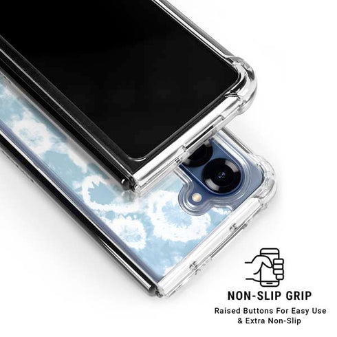 Blue Tie Dye Galaxy Z Fold6 Clear Case