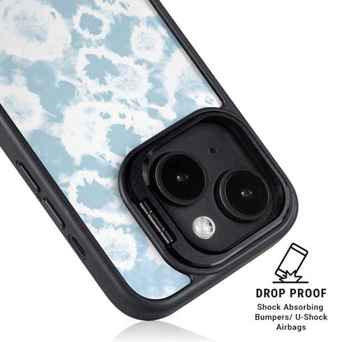 Blue Tie Dye iPhone 15 Plus Kickstand Case