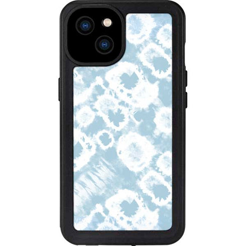 Blue Tie Dye iPhone 15 Plus Waterproof Case