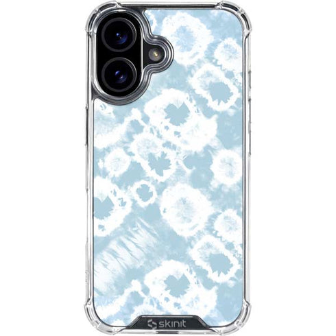 Blue Tie Dye iPhone 16 Plus Clear Case