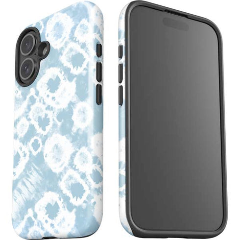 Blue Tie Dye iPhone 16 Plus Impact Case