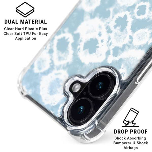 Blue Tie Dye iPhone 17 Clear Case