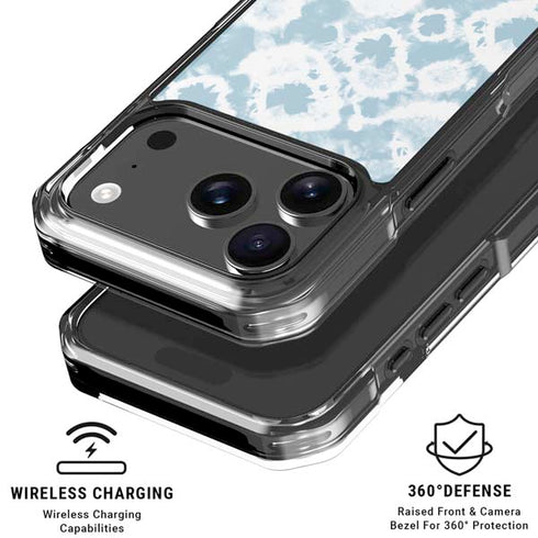 Blue Tie Dye iPhone 18 Pro Clear Case