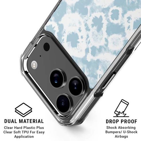 Blue Tie Dye iPhone 18 Pro Clear Case