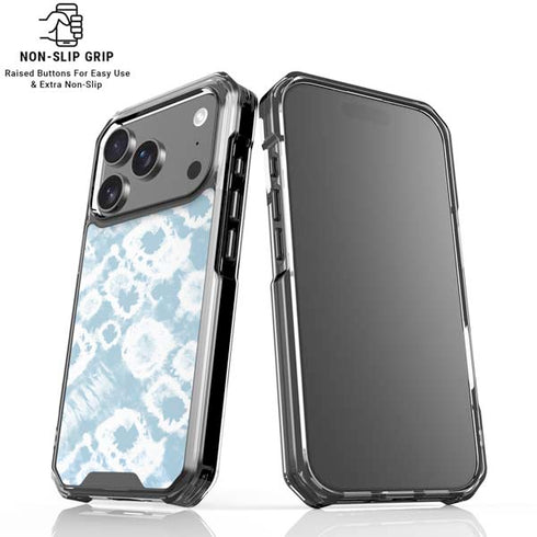 Blue Tie Dye iPhone 18 Pro Clear Case
