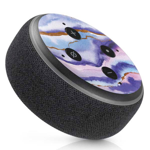 Blue Violet Watercolor Geode Amazon Echo Dot Skin